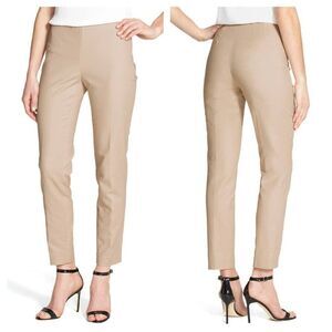 Vince Camuto Side Zip Stretch Cotton Blend Straight Pants in Light Tan Size 12